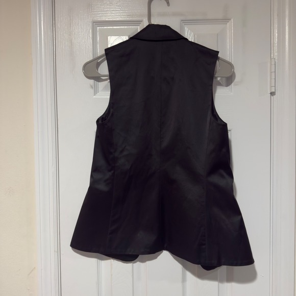 Theory Sabria NB Vest Size 2 Black New Tuxedo Tailored Sleeveless Blazer NWT - Picture 6 of 7